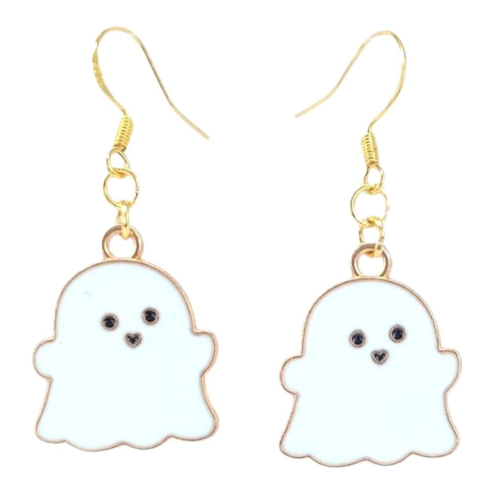 White Ghost Earrings 👻 Spooky Cute Halloween Jewelry